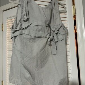Banana Republic Gray Sleeveless Blouse with Tie Details